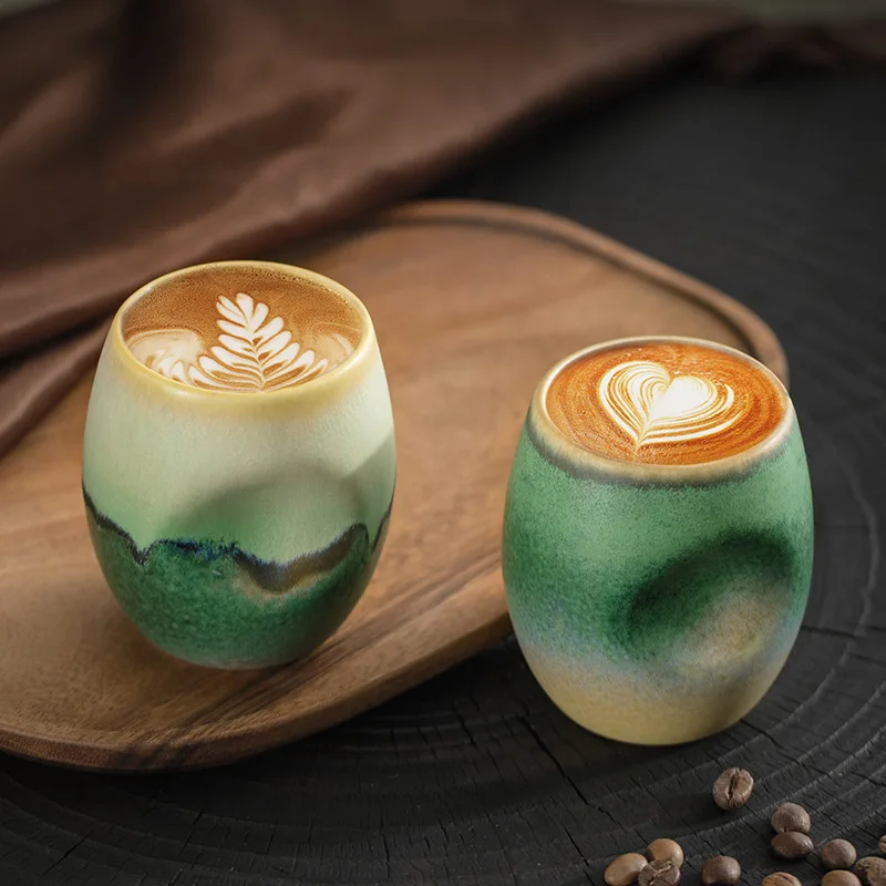 Coffee Tea Green - Green, Qingshan-Semi-Colorful Ceramic Concentrated Coffee Cup,