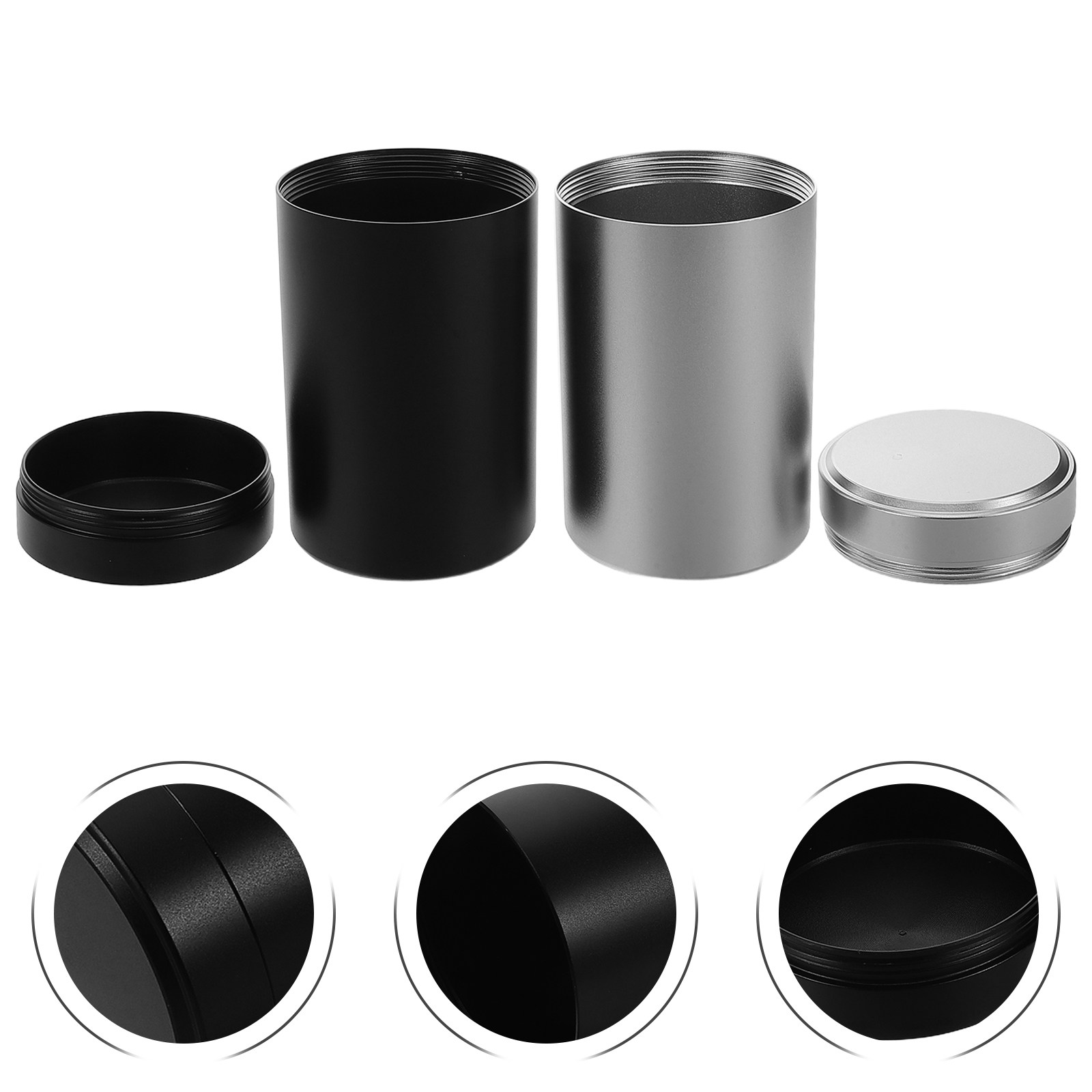 Coffee Tea Jars - 2Pcs Metal Jar Set Aluminum Alloy