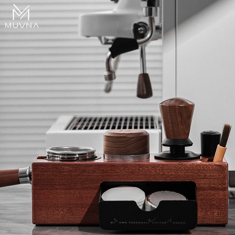 Coffee Tea Espresso - MUVNA Coffee Tamper Station Wood Portafilter