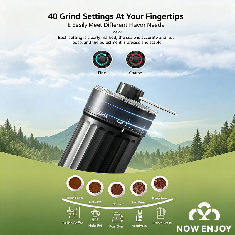 NOW ENJOY Manual Coffee Grinde - Burr Hand Grinder 评论和价格