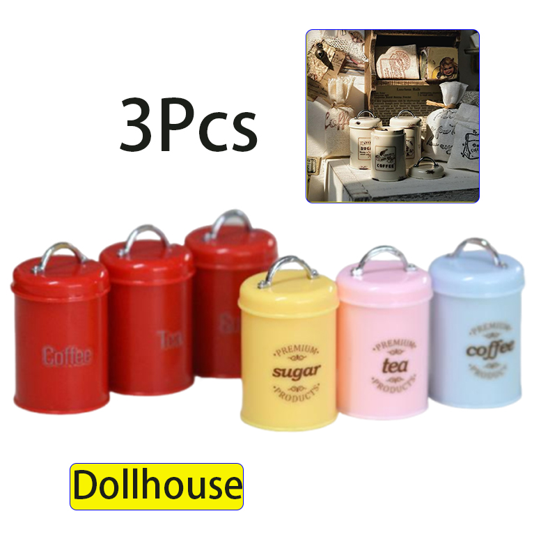 3Pcs Miniature Dollhouse Mini  - Coffee Tea & Jane 评论和价格