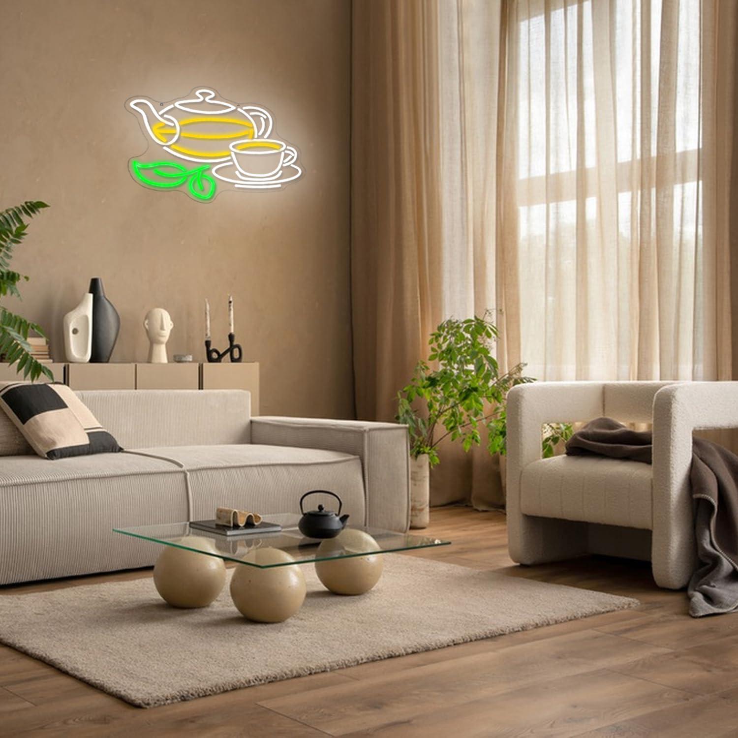 Tea Neon Sign USB Dimmable LED - Coffee Tea Plantation 评论和价格