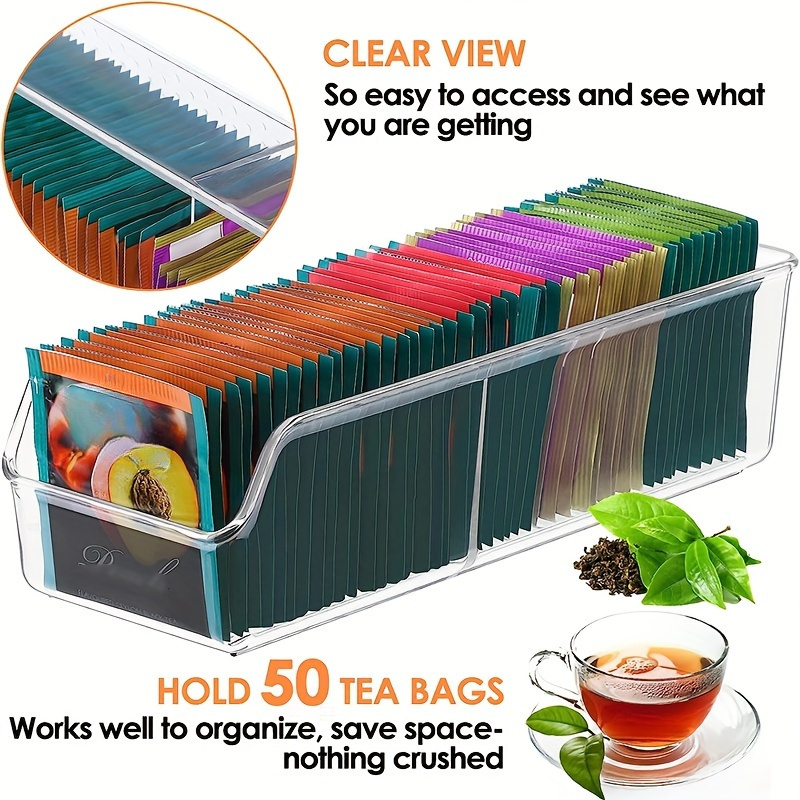1pc Clear Tea Bag Organizer Bo - Coffee Tea And Sugar Canisters 评论和价格