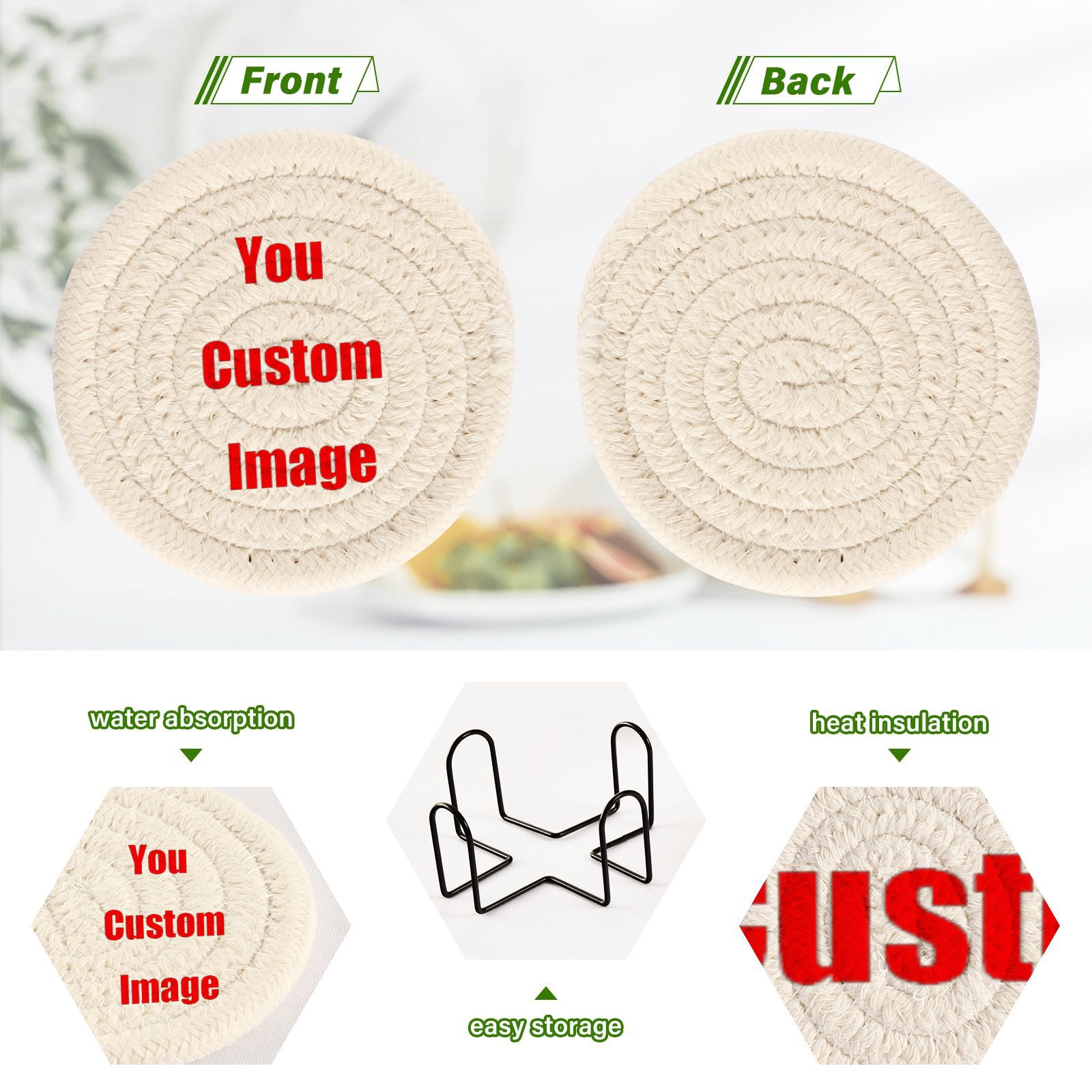 6Pcs Cup Coasters for Drinks A - Coffee Tea Images 评论和价格