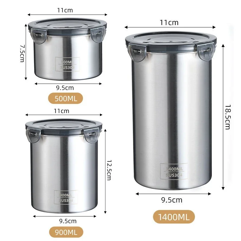 Stainless Steel Food Container - Coffee Tea And Sugar Canisters 评论和价格