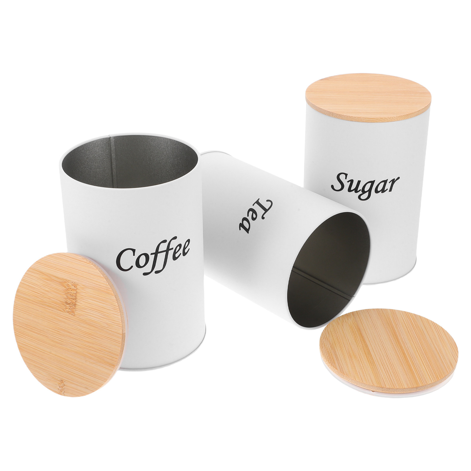 3Pcs Airtight Round Canisters  - Coffee Tea And Sugar Canisters 评论和价格