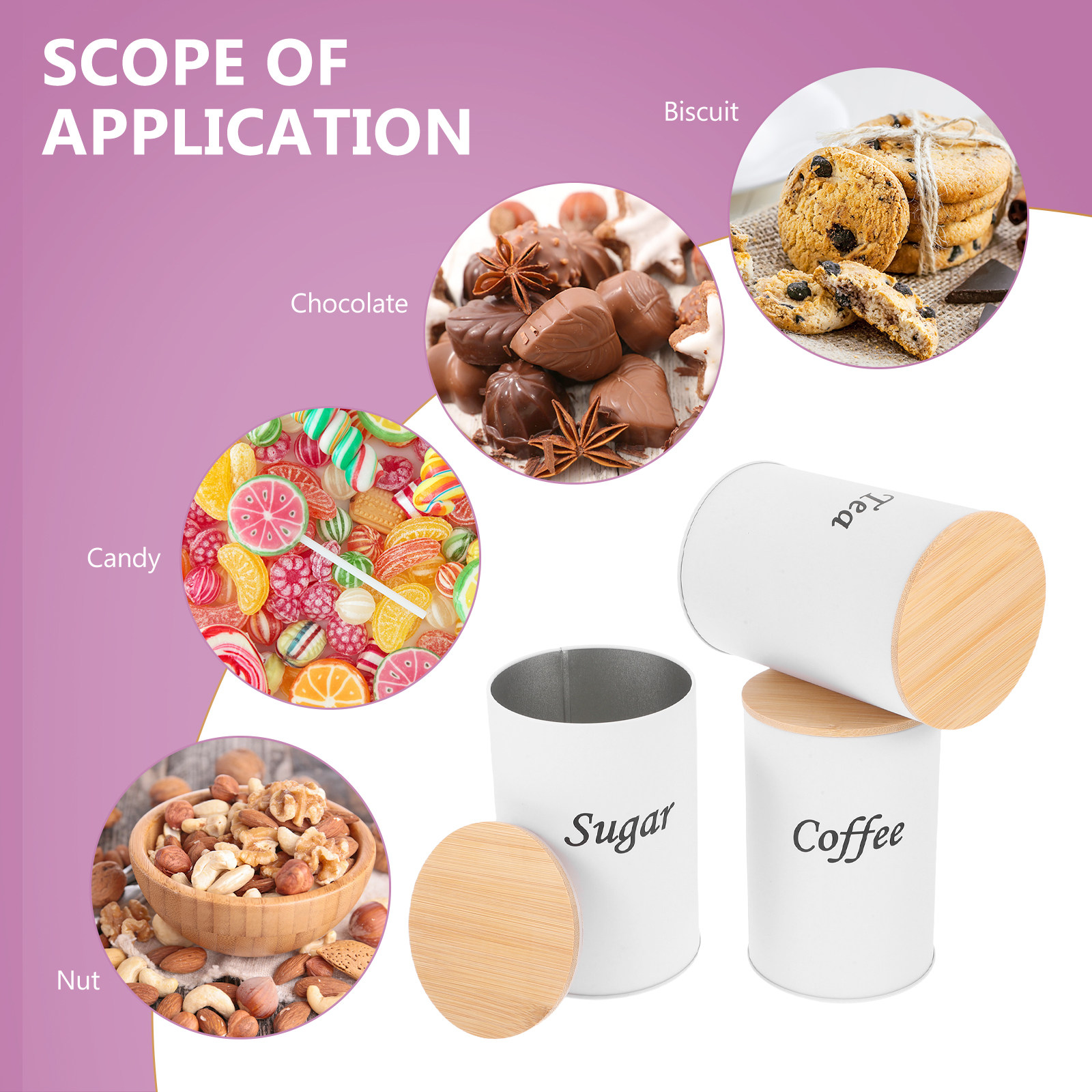 3Pcs Airtight Round Canisters  - Coffee Tea And Sugar Canisters 评论和价格