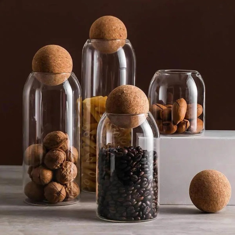 Glass Storage Jars with Ball C - Tea Coffee Sugar Container 评论和价格