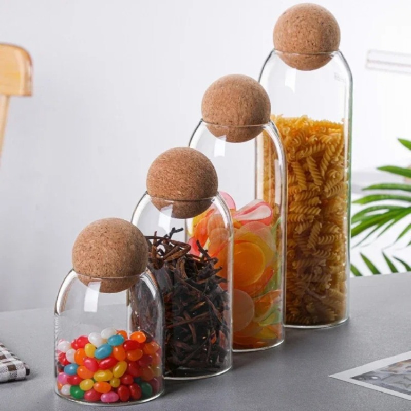 Glass Storage Jars with Ball C - Tea Coffee Sugar Container 评论和价格