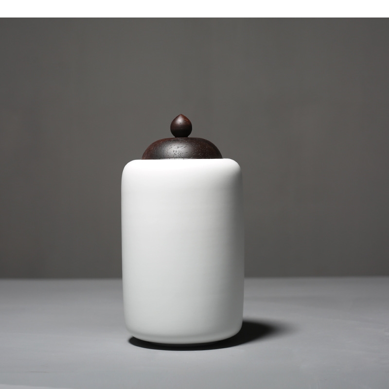 Ceramic Tea Pot Wooden Lid Por - Tea Coffee Sugar Container 评论和价格