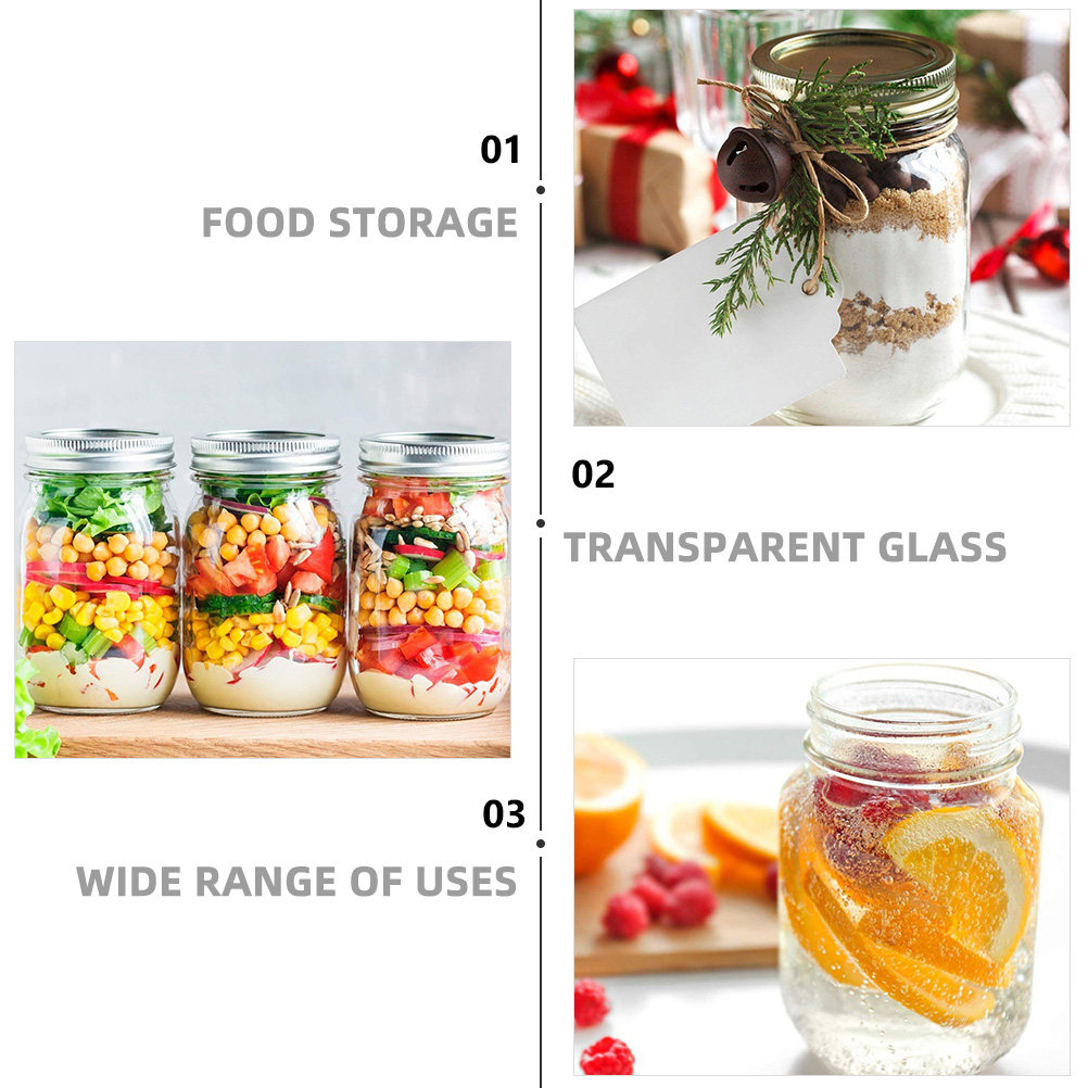6Pcs Transparent Round Glass J - Coffee Tea Jars 评论和价格