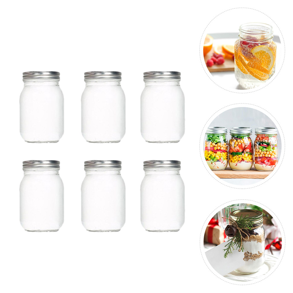 6Pcs Transparent Round Glass J - Coffee Tea Jars 评论和价格