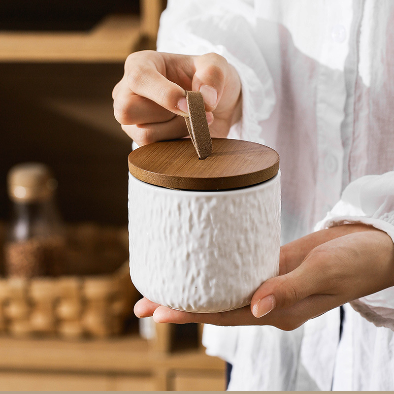 Rock Pattern Ceramic Tea Stora - Coffee Tea And Sugar Canisters 评论和价格