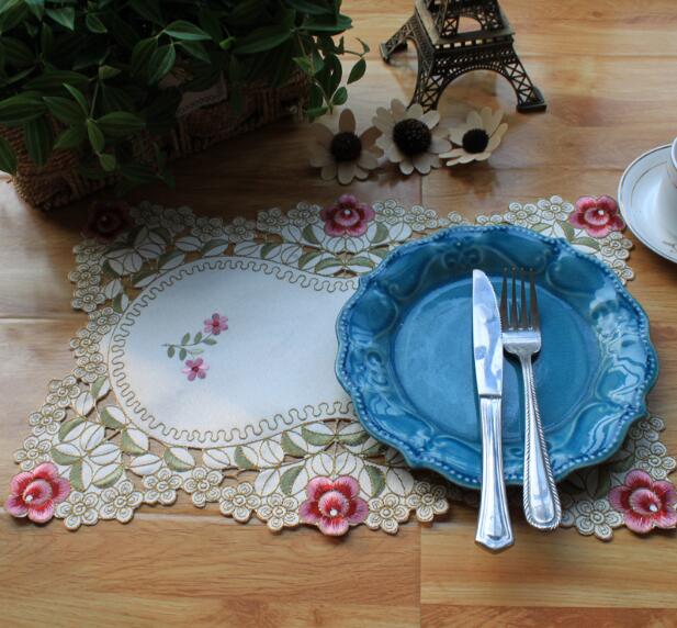 Modern Lace Embroidery Table P - Coffee Tea Place 评论和价格