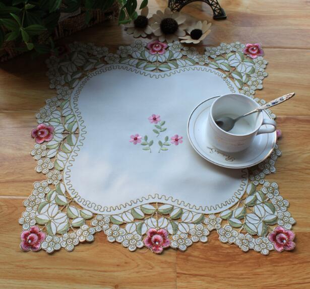 Modern Lace Embroidery Table P - Coffee Tea Place 评论和价格