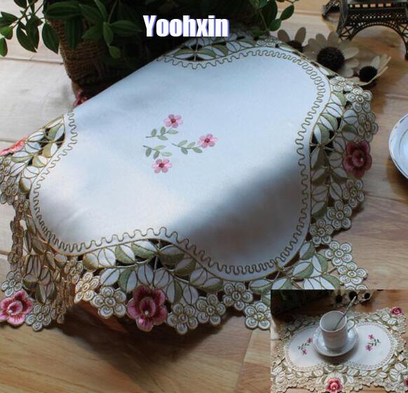 Modern Lace Embroidery Table P - Coffee Tea Place 评论和价格