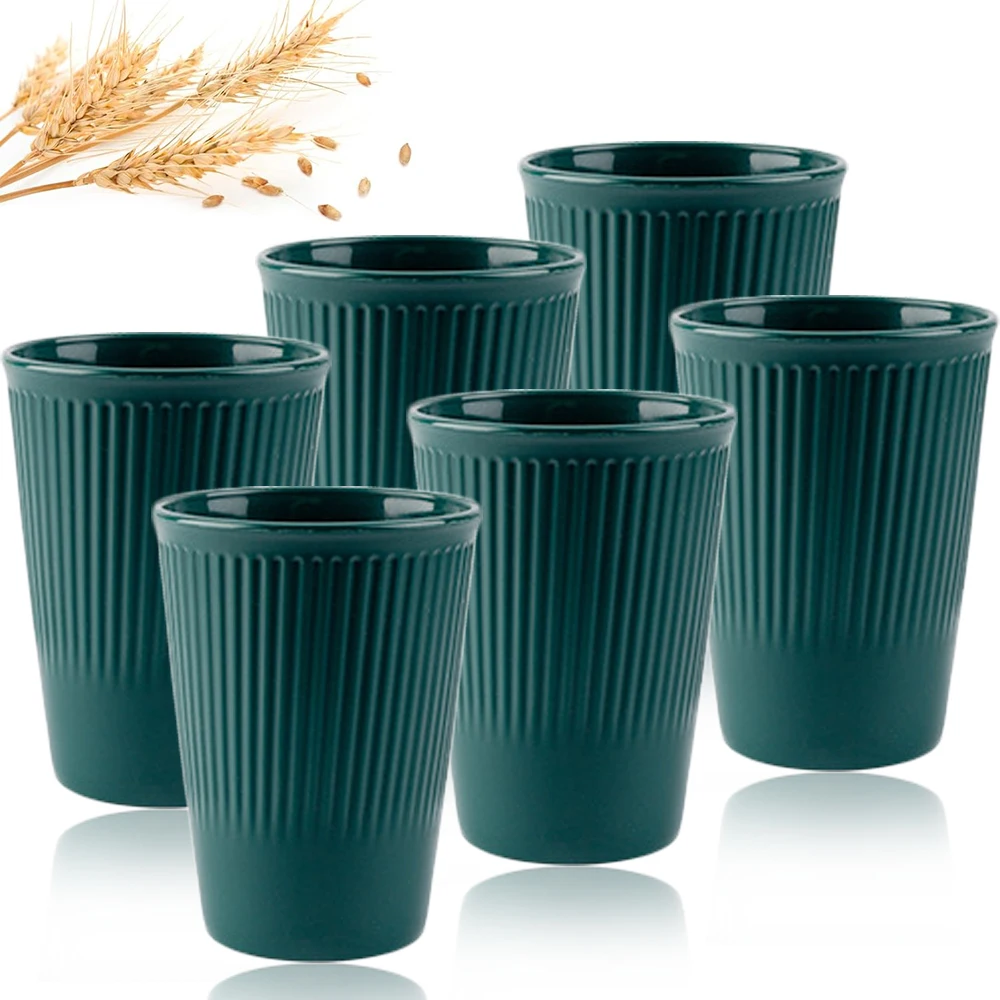 6Pcs Green Washable Wheat Stra - Coffee Tea Green 评论和价格