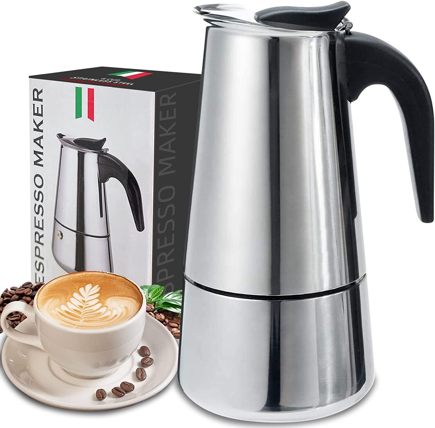 4/6/9 Cups Moka Pot Caffe Mach - Coffee Tea Espresso 评论和价格