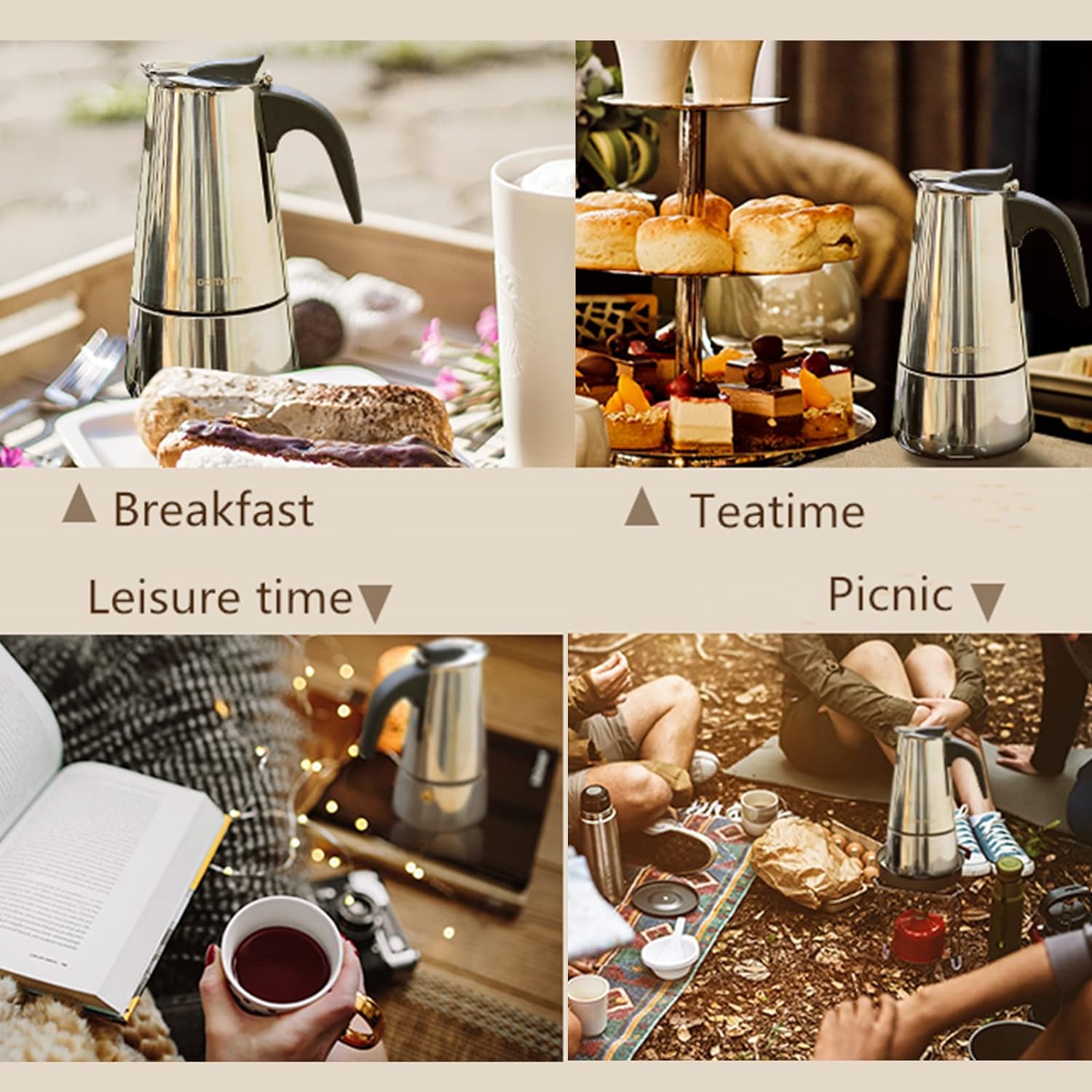 4/6/9 Cups Moka Pot Caffe Mach - Coffee Tea Espresso 评论和价格