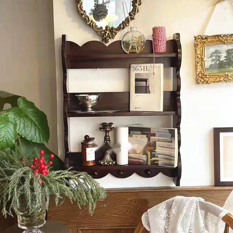 Retro Solid Wood Wall Shelf An - Coffee Tea Images 评论和价格