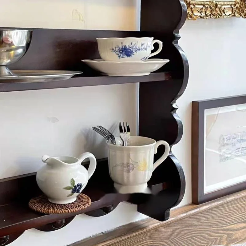Retro Solid Wood Wall Shelf An - Coffee Tea Images 评论和价格