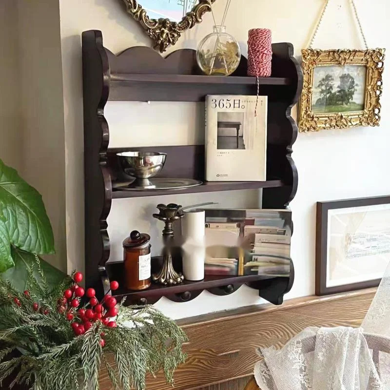 Retro Solid Wood Wall Shelf An - Coffee Tea Images 评论和价格