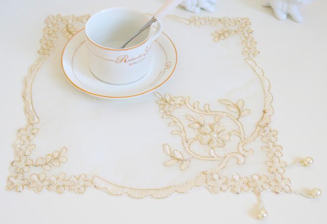 Luxury Sequin Lace Embroidery  - Coffee Tea Place 评论和价格