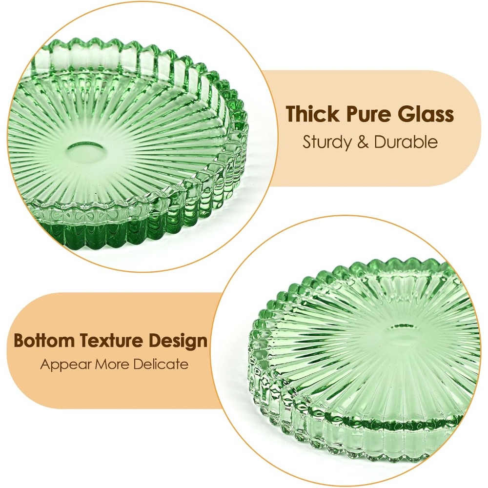 Modern Clear Glass Coaster Set - Coffee Tea Images 评论和价格