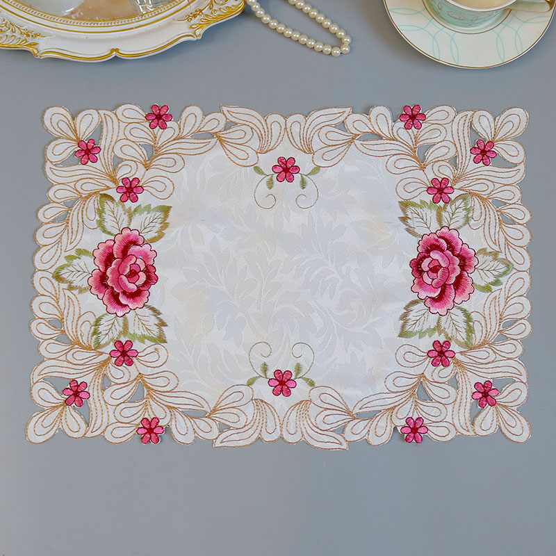 Modern Lace Embroidery Table P - Coffee Tea Place 评论和价格