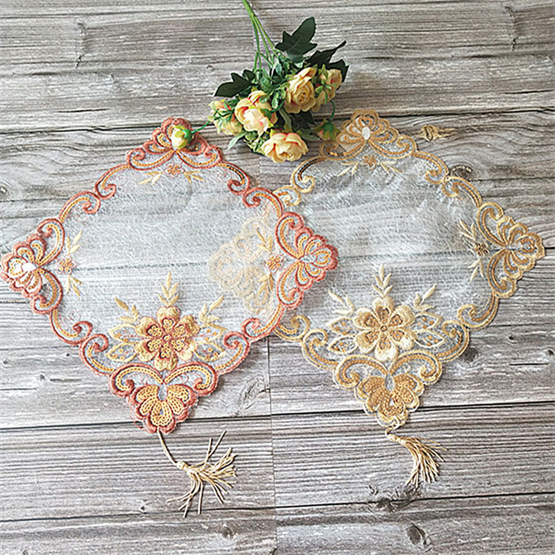 Hot Lace Embroidery Table Plac - Coffee Tea Place 评论和价格