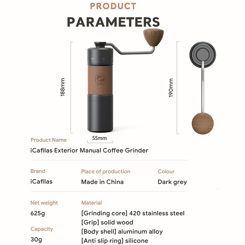 icafilas Manual Coffee Grinder - Burr Hand Grinder 评论和价格