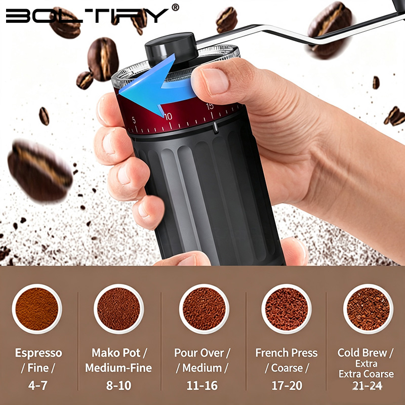 BOLTIFY High-Q Adjustable Coar - Burr Hand Grinder 评论和价格