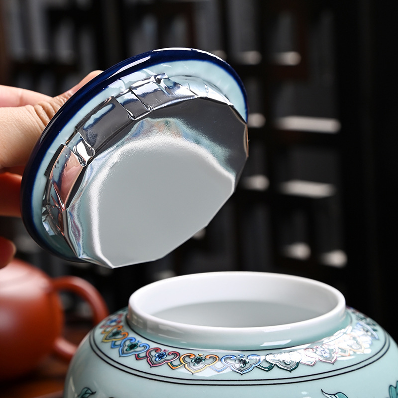 Ceramic tea jar Enamel General - Coffee Tea Green 评论和价格