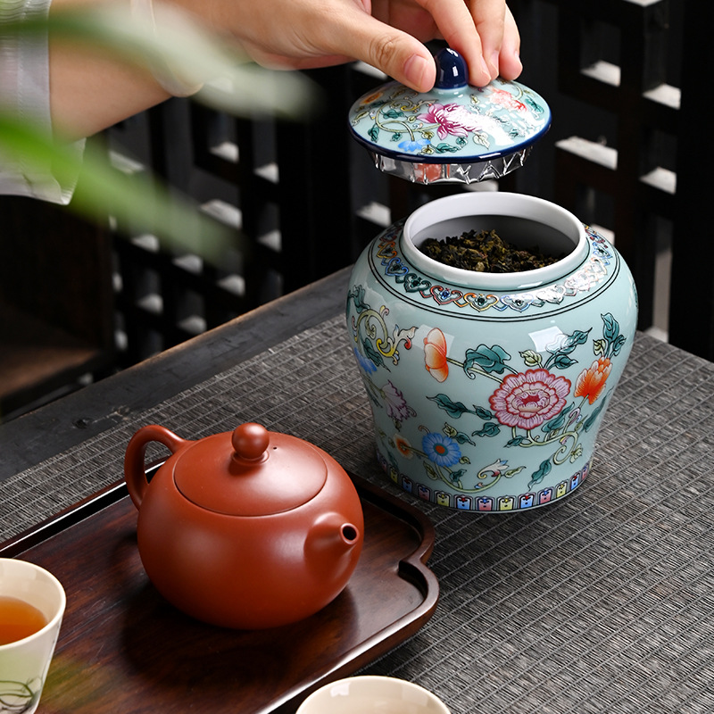 Ceramic tea jar Enamel General - Coffee Tea Green 评论和价格