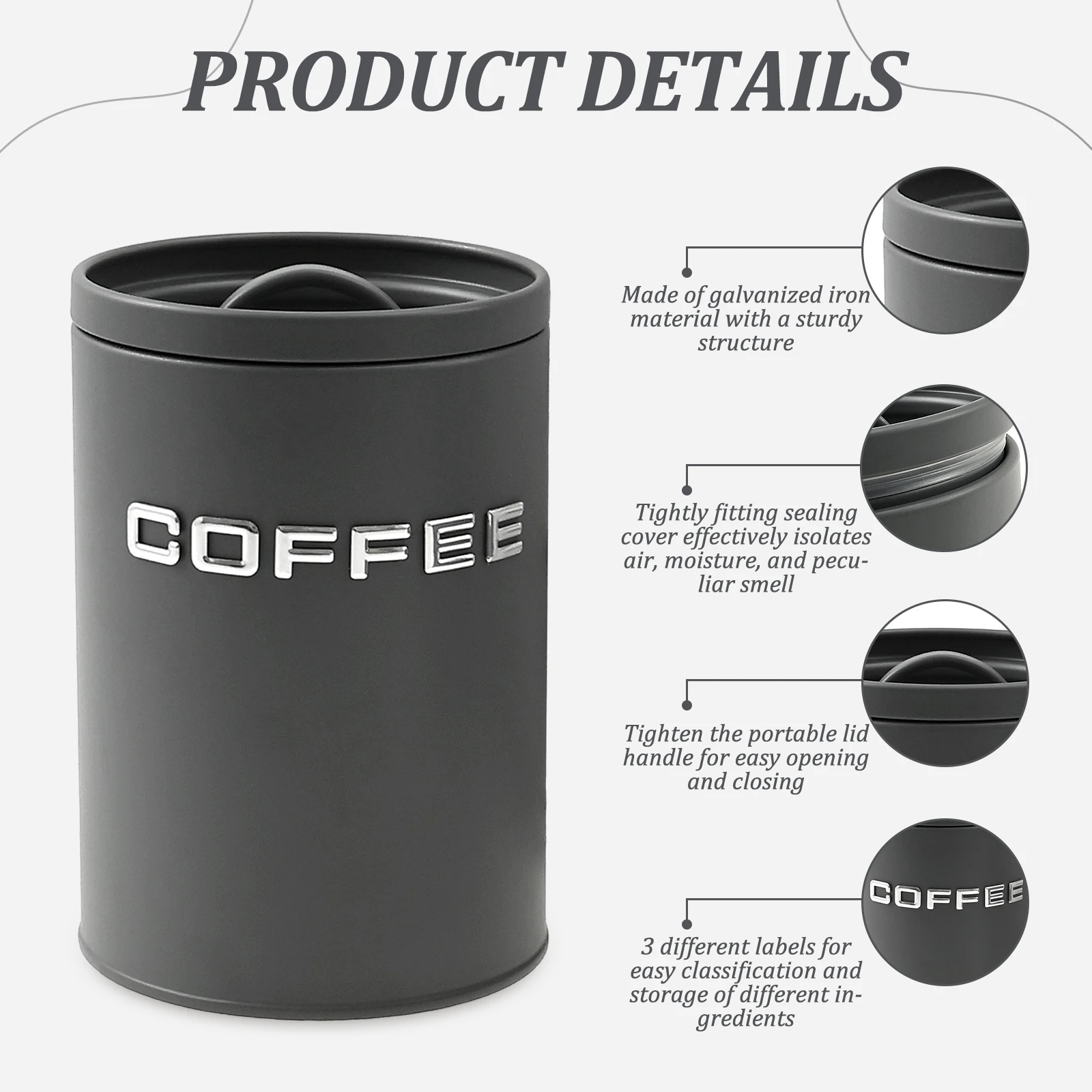 3 Pcs Tea Coffee Sugar Caniste - Coffee Tea And Sugar Canisters 评论和价格